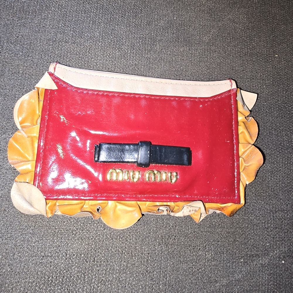 Miu Miu Red and Orange Card Holder